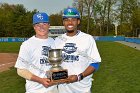 Baseball vs Babson  Wheaton College Baseball players celebrate their victory over Babson to win the NEWMAC Championship for the third year in a row. - (Photo by Keith Nordstrom) : Wheaton, baseball, NEWMAC